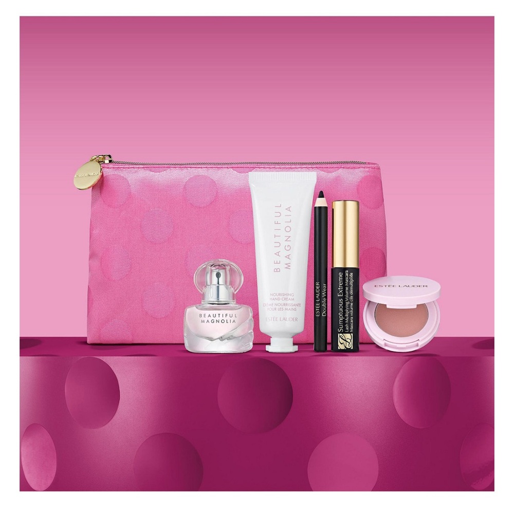 Estée Lauder set mascara eyeliner perfume magnolia Hand Cream